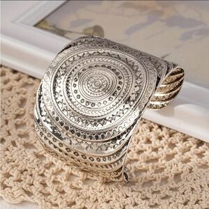 Boho-Chic Adjustable Metal Cuff Bracelet